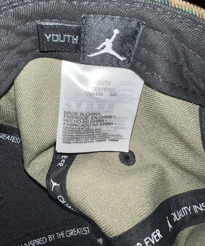Nike Air Jordan Green Camo Snapback Cap Embroidered Jump man Hat Youth 1795-650 - Picture 7 of 7