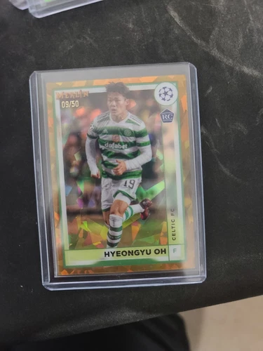 2022-23 Topps Chrome Merlin UEFA Gold Atomic Refractor Hyeongyu Oh 09/50 Rookie