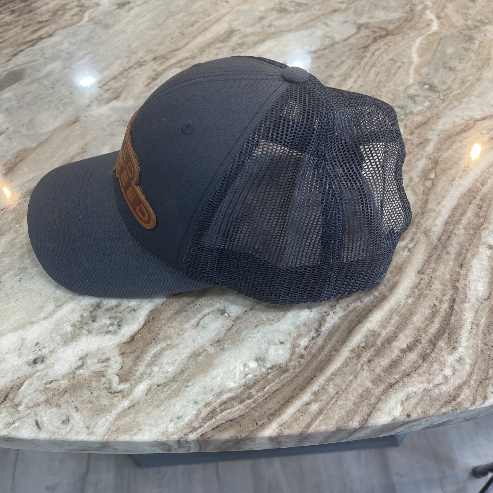 Speed & Feeds Leather Patch Snap back Trucker Cap… - image 2