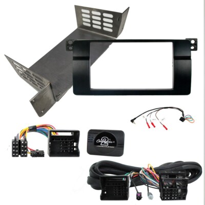BMW E46 Stereo Einbauset + Half Cage Halterung Autos mit Werks Navi (FLAT)