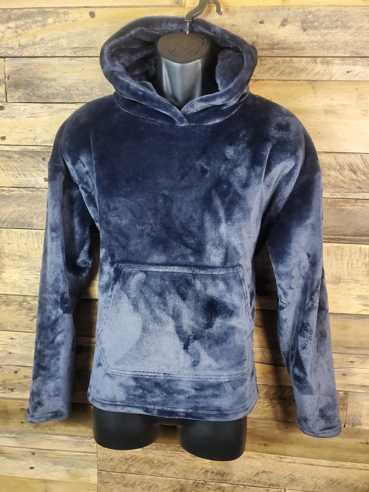 Champion Fleece Sweatshirt Gray Medium Pullover Gray Hooded Chest 43" Length 23"