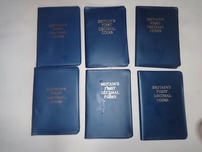 6 Britain 1st Decimal Coin wallets with card inserts, no coins included