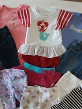 Lot X12 Infant Girls Mixed Items Shirts/Bodysuits/Jeans/Shorts Size 12 Mos.