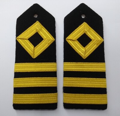 Marine Schulterbretter / Pantoletten Offiziersstil gold Spitze marine NEU