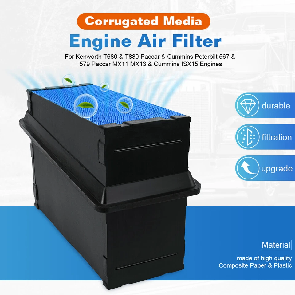 Filtro de aire del motor P621725 apto para Kenworth T680 T880, Peterbilt 567 579 reemplaza Foto 4 de 4