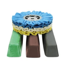 6 Piece Stainless Steel Buffing Kit: 8" Airway Buffing Wheels & XL Compound Bars