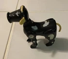 Vintage Fisher Price Little People Farm BLACK COW hex screw Rare