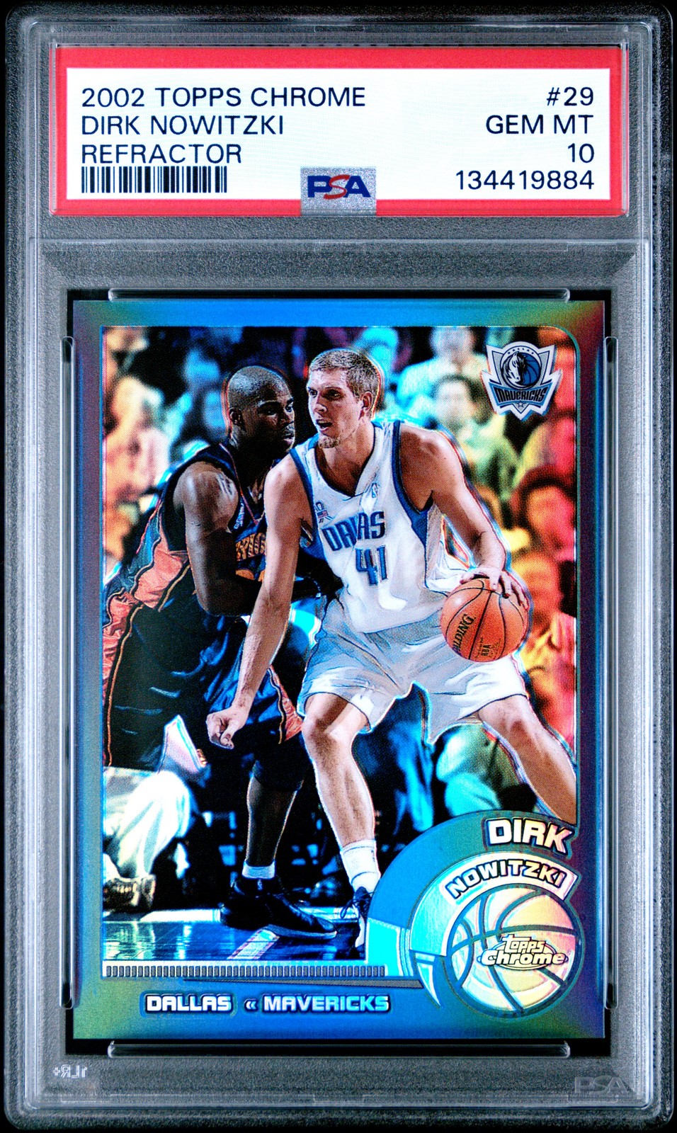 2002 TOPPS CHROME REFRACTOR #29 DIRK NOWITZKI PSA 10