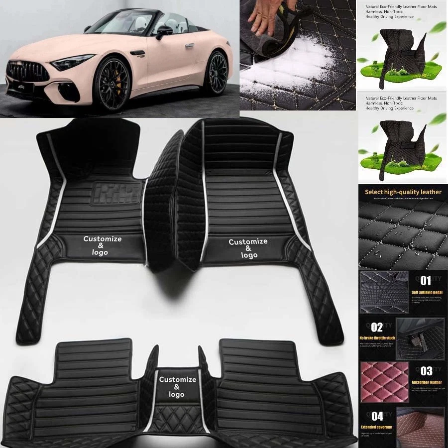 For Mercedes Benz SL Car Floor Mats Auto Carpets All Weather Waterproof Foto 2 de 4