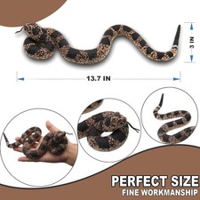 Lifelike Rubber Snakes Set - Realistic Rattlesnake Prank Toy for Garden Use