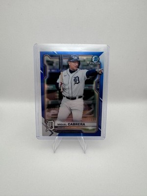 021 Bowman Chrome Blue Refractor /150 Miguel Cabrera #44 Detroit Tigers SSP