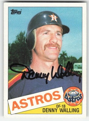 1985 Topps #382 Denny Walling In Person Signed Auto 068594