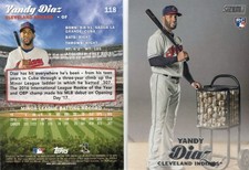 2017 Topps Stadium Club Yandy Diaz card #118 Rookie RC Cleveland Indians. rookie card picture