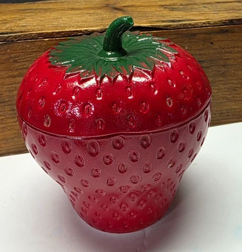 VINTAGE HAZEL ATLAS MILK GLASS STRAWBERRY JAM JAR