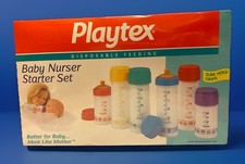 PLAYTEX Drop-Ins ORIGINAL GIFT SET NURSERS FlatTop LatexNIPPLES LINERS FREESHIP