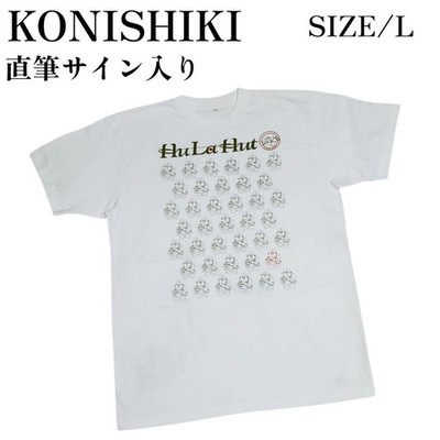 KONISHIKI Signed T-Shirt, Ozeki, Unbalance, L Size, White, Vintage, Japan