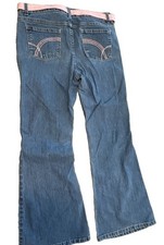 Circo Vintage Bootcut Pink Stitched Pink Belt Jeans Girls 14 - Y2K 2003 Sequined