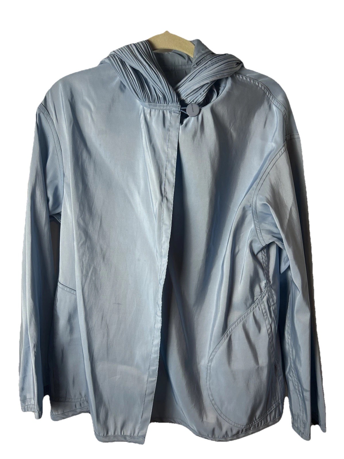 MycraPac Rain Coat Jacket Blue Reversible Iridesc… - image 1