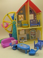 Peppa Pig Toy Bundle House Playset Ferris Wheel Furniture Figure Lot 10 Piece