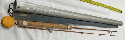 Vintage Bamboo Uslan ''Rainbow'' Airex Spin Fishing Rod