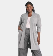 Women's Duster Cardigan - A New Day Sz XS Light Gray Pockets