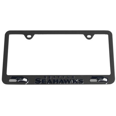Seattle Seahawks NFL 3D Lettering High Polish Chrome License Plate Frame