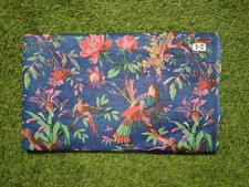 Indian Cotton Hand Block Blue Bird Dressmaking, Sewing Running Fabric 7 YD US