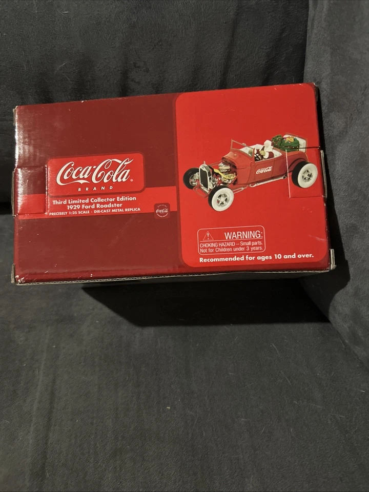 NIB Diecast 1st Gear COCA-COLA 3rd LTD Ed 1929 FORD ROADSTER 1:25 SANTA Car  U - Image 2 of 2