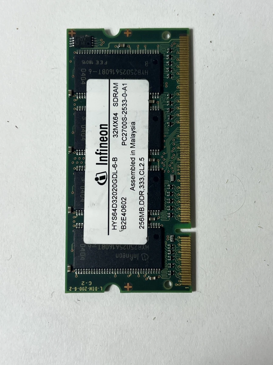 PC-2700 (DDR-333) Bus Speed SDR SDRAM 256 MB Capacity per Module