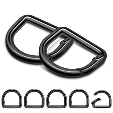 10Pcs 3/4"Small D Ring Carabiner Clips Metal Tiny Keychain Spring D Rings Hook