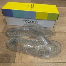 CABANA BY CROWN  IVY WOMENS CLEAR SLIP ON SANDALS NEW SIZE 7