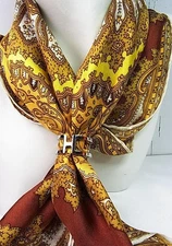 Hermes H Anron Scarf Ring Palladium Used Luxury Jewelry