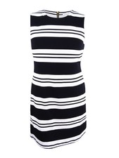 Calvin Klein Women's Striped Sheath Dress (12, Cream/Black) 889609138105