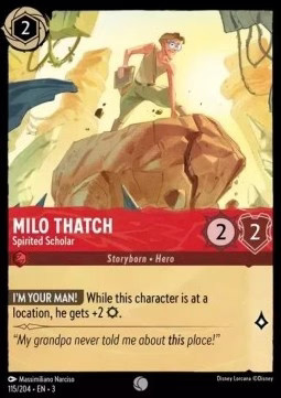 Lorcana Milo Thatch - Spirited Scholar 3INK-115 Common Englisch Neu Foil