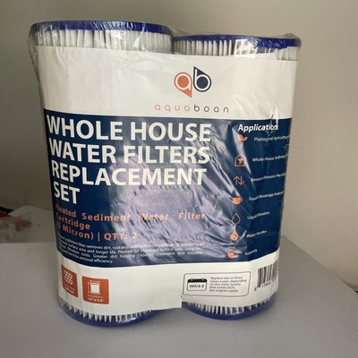 2-PACK of Aquaboon Sediment Water Filter Whole House Big Blue 5 Micron 10''x4.5''