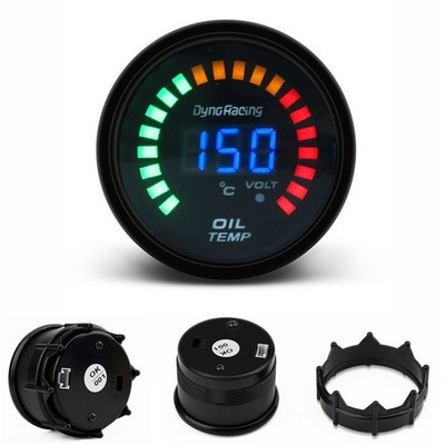 2'' 52mm Car Smoke Lens LED Digital / Analog Oil Temp Temperature Gauge Meter