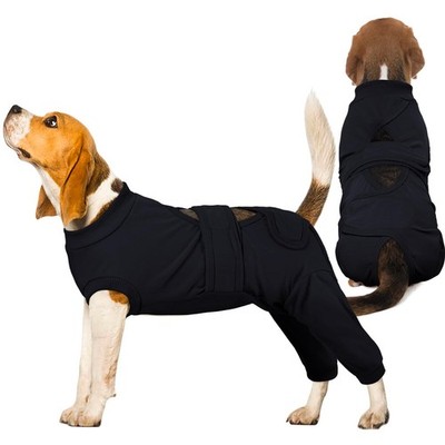 Kuoser Dog Surgical Suit After Surgery for Abdomen Wounds Skin Disease Black