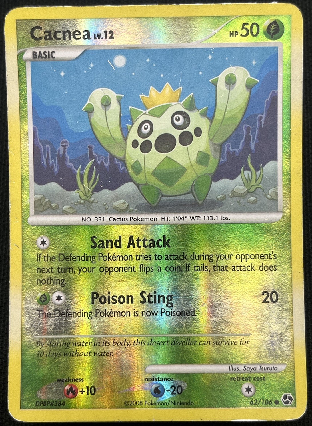 Pokemon Card Cacnea LV.12 Great Encounters 62/106 Reverse Holo TCG MP