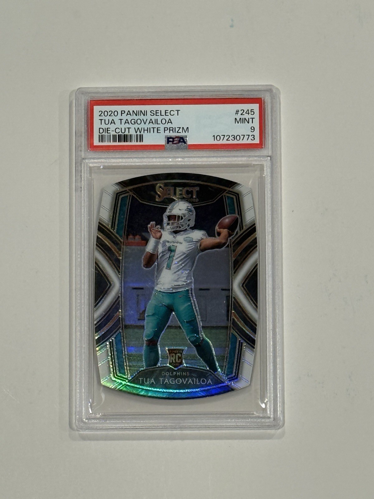 Tua Tagovailoa Miami Dolphins 2020 Panini Select #245 White Prizm Die-Cut (RC)