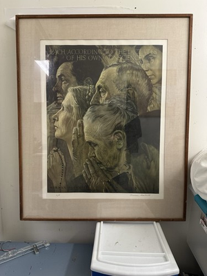 #ad Signed amp; Numbered Norman Rockwell “Freedom Of worship” $1500.00