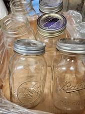 Ball & Kerr Mason Jar 1 Quart Regular Mouth Fruit Jars Collectible 6