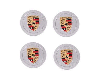 Porsche 996 986 993 Silver Center Cap SET with Colored Crest 993361303109A1