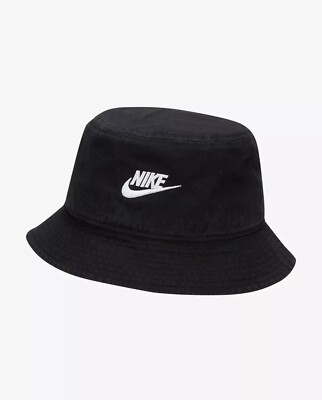 Nike Apex Futura Washed Bucket Hat Size M Black White Cotton FB5381 010