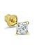 thumbnail 1  - 2 mm Genuine Princess Diamond Stud Screw Back Earring in Solid 14k Yellow gold