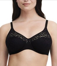 NWT Chantelle Norah Floral Stretch Lace Full Coverage T-Shirt Seamless Bra Black