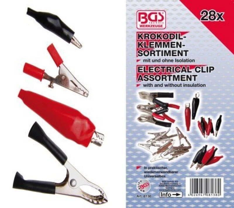 BGS Krokodilklemmen-Sortiment 28-tlg