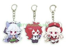 Set of 3 Genshin Impact Anime Acrylic Keychain Klee, Keqing, Diluc Ragnvindr