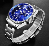 Armbanduhr Uhr Sportuhr Edelstahl Blau Hochwertig
