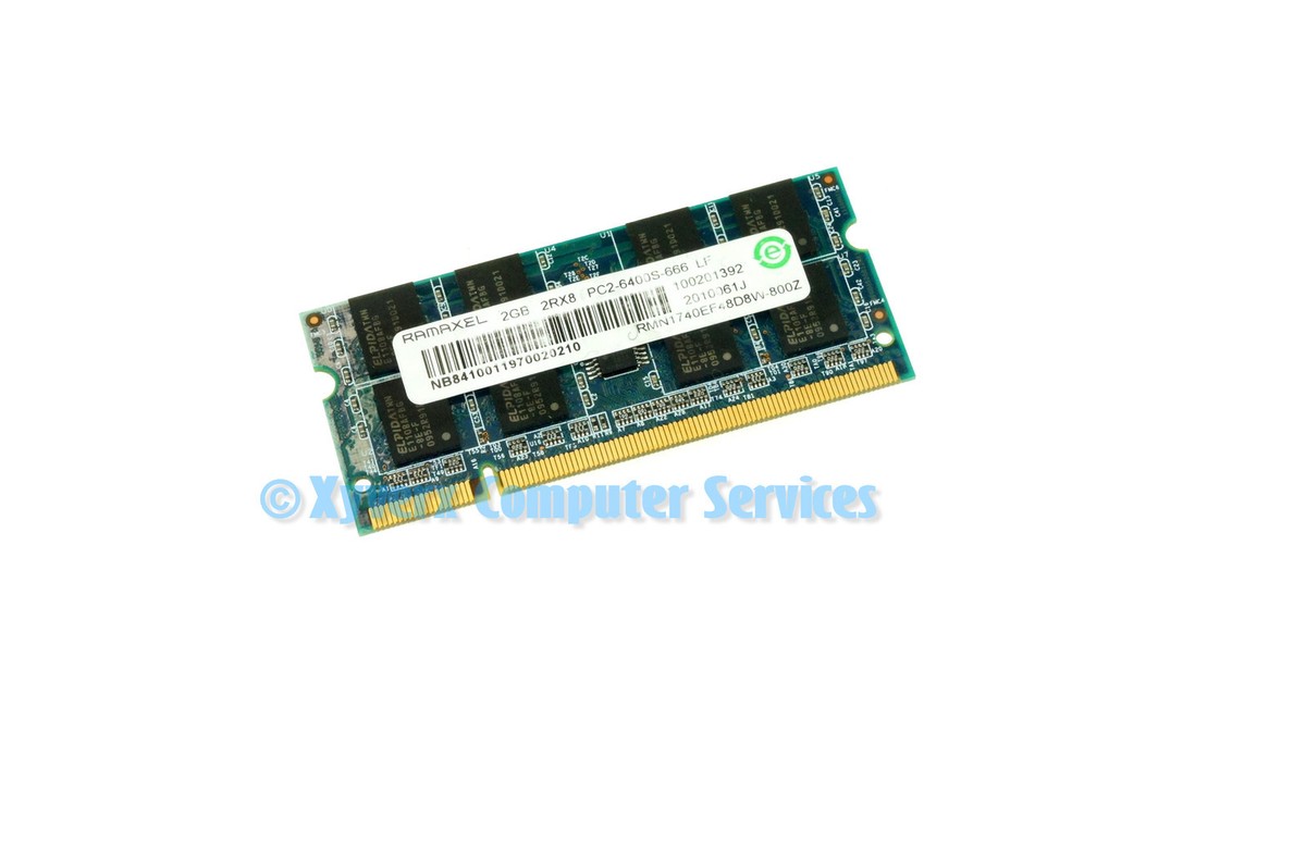 RMN1740EF48D8W-800Z GENUINE RAMAXEL LAPTOP MEMORY 2GB 2RX8 PC2