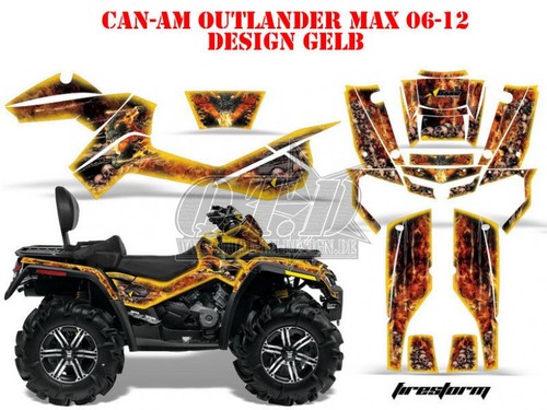 KIT DE DECORACIÓN DE CARRERAS AMR ATV CAN-AM OUTLANDER STD & XMR/MAX KIT GRÁFICO FIRESTORM B - Imagen 5 de 12